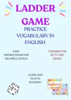 Vista previa - Hojas de trabajo - Ladder Game – Pack de 5 tableros ( animales y comida en ingles) - Portada