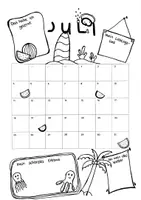 Vorschau - Mal- und Bastelvorlagen - Sommer Vorlagen für den Jahreskalender - Seite 1