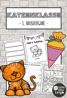 Vorschau - Arbeitsblätter - Katzenklasse - Mein erster Schultag - Erste Hausaufgabe - Einschulung - Deckblatt