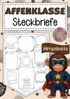 Vorschau - Arbeitsblätter - Affenklasse Steckbriefe zum Kennenlernen - Deckblatt