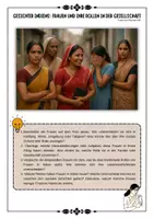 Vorschau - Arbeitsblätter - Indien - Frauen / Frauenrolle und Frauenrechte - Tradition / Heirat / Gewalt / Bildung mit Lösung Klasse 7 8 9 10 - Deckblatt