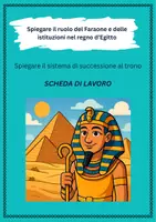 anteprima - Esercizi - Spiegare il ruolo del Faraone e delle istituzioni nel regno d’Egitto: il sistema di successione al trono - Pagina di copertina