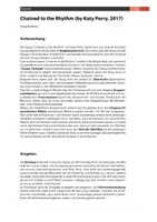 Vorschau - Arbeitsblätter - Song Analyse: "Chained to the Rhythm" (Katy Perry) - Seite 1