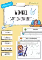 Vorschau - Arbeitsblätter - WINKEL & Winkelarten (Stationenarbeit / Lerntheke) - Deckblatt