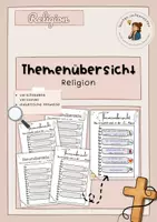 Vorschau - Arbeitsblätter - Themenüberblick Religion – Vorlagen für Schülerheft, Schnellhefter & Portfolio - Deckblatt