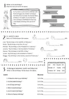Voorbeeld - Engels - worksheets: birthday, date and months - Pagina 2