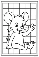 Vorschau - Mal- und Bastelvorlagen - Mäuseklasse Ausmalbilder - Klassentier Maus - Seite 1