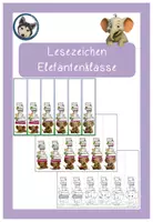 Vorschau - Bildkarten - Lesezeichen Elefantenklasse #Klassentier - Deckblatt