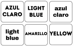 Vista previa - Tarjetas / Manipulativos - Flashcards colores castellano inglés (mayúsculas y minúsculas) - página 3