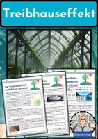 Vorschau - Arbeitsblätter - Der Treibhauseffekt - Natürlich VS Anthropogen - Ausführliche Erklärung mit Aufgaben und Lösungen - Deckblatt