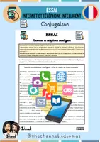 Aperçu - Feuilles d'exercices - ESSAI – INTERNET ET TÉLÉPHONE INTELLIGENT (Conjugaison) - Page de couverture