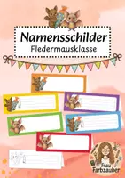 Vorschau - Anderer Materialtyp - Namensschilder Klassentier Fledermaus / Fledermausklasse - Deckblatt