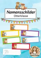 Vorschau - Anderer Materialtyp - Namensschilder Klassentier Otter / Otterklasse - Deckblatt