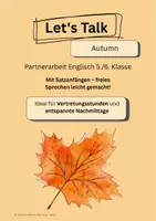 Vorschau - Arbeitsblätter - Englisch sprechen Klasse 5&6 – Let’s Talk Autumn - Deckblatt
