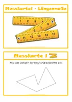 Vorschau - Aufgabenkarten - Längen messen (Kartei und Kopiervorlagen) - Seite 1
