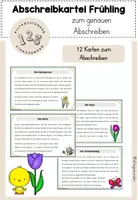 Vorschau - Arbeitsblätter - Abschreibkartei Frühling - Deckblatt