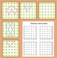 Vorschau - Aufgabenkarten - Geometrische Aufgaben (Geobrett) - Deckblatt