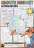 Vorschau - Mal- und Bastelvorlagen - Growth Mindset - Ausmalbilder PAKET / Affirmationen & Mutmacher - Deckblatt