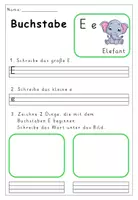 Vorschau - Arbeitsblätter - Buchstabe E - Übungen für die 1. Klasse - Seite 1