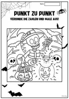 Vorschau - Mal- und Bastelvorlagen - 10 Halloweeen Punkt zu Punkt - gruselige Ausmalbilder! Verbinde die Zahlen! - Seite 3