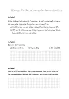 Vorschau - Arbeitsblätter - Prozentsatz - Übung - Deckblatt