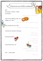 Vorschau - Arbeitsblätter - Englisch Arbeitsblatt Phrases: At the Restaurant - Deckblatt