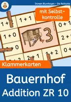 Vorschau - Aufgabenkarten - Klammerkarten Bauernhof – Addition im Zahlenraum 10 - Deckblatt
