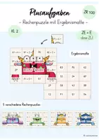 Vorschau - Spiele - wachsendes Materialpaket Rechenpuzzle Mathe Klasse 2 - Seite 1