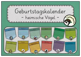 Vorschau - Anderer Materialtyp - Geburtstagskalender - heimische Vögel - Deckblatt