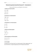 Vorschau - Arbeitsblätter - Wiederholung Mathe Dezimalzahlen Klasse 6/7 - Seite 2