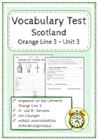 Vorschau - Test - Vocabulary Test - Scotland (Orange Line 3) - Deckblatt