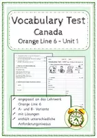 Vorschau - Test - Vocabulary Test - Canada (Orange Line 6) - Deckblatt