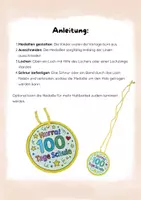 Vorschau - Mal- und Bastelvorlagen - Materialpaket - 100 Tage Schule - Bastelvorlage Krone & Medaille - Seite 1