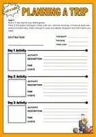Vorschau - Arbeitsblätter - Planning a trip - Presenting a trip (Präsentation, Sprechen) - Deckblatt