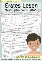 Vorschau - Arbeitsblätter - Erstes Lesen "Laute, Silben, Worte, Sätze" – Lesezettel 11-15 - Deckblatt