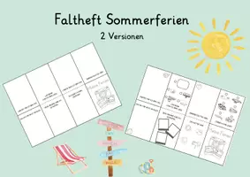 Vorschau - Arbeitsblätter - Faltheft - Sommerferien - Deckblatt