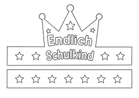Vorschau - Mal- und Bastelvorlagen - Bastelvorlage - Krone Schulstart/Einschulung - Endlich Schulkind - Seite 2