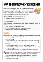 Vorschau - Arbeitsblätter - Auf Gegenargumente eingehen (Übungsaufgaben) - Seite 1