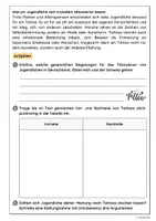 Vorschau - Arbeitsblätter - Tattoos bei Jugendlichen (Verfassen einer Stellungnahme) - Seite 2