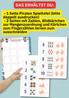 Vorschau - Aufgabenkarten - Zahlenlernen mit Piraten: Spieltafel für Kita, Vorschule & Klasse 1 – Zählen bis 10 - Seite 1