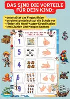 Vorschau - Aufgabenkarten - Zahlenlernen mit Piraten: Spieltafel für Kita, Vorschule & Klasse 1 – Zählen bis 10 - Seite 2