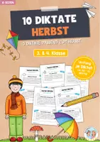 Vorschau - Arbeitsblätter - 10 einfache Diktate zum Herbst - Deckblatt