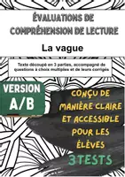 Aperçu - Tests - 📘 Évaluations de lecture sur « La Vague » de Todd Strasser (versions A/B) – pour un contrôle ciblé chapitre par chapitre en classe - Page de couverture