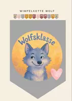 Vorschau - Mal- und Bastelvorlagen - Wimpelkette Willkommen Wolf - Deckblatt