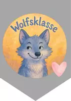 Vorschau - Mal- und Bastelvorlagen - Wimpelkette Willkommen Wolf - Seite 1