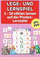 Vorschau - Aufgabenkarten - Zahlenlernen im Märchenreich: Prinzessinnen-Spieltafel für Kita, Vorschule & Klasse 1 – bis 10 - Deckblatt