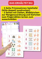 Vorschau - Aufgabenkarten - Zahlenlernen im Märchenreich: Prinzessinnen-Spieltafel für Kita, Vorschule & Klasse 1 – bis 10 - Seite 1