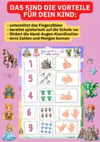 Vorschau - Aufgabenkarten - Zahlenlernen im Märchenreich: Prinzessinnen-Spieltafel für Kita, Vorschule & Klasse 1 – bis 10 - Seite 2