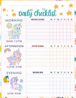 Aperçu - Apprentissages en autonomie - Kid’s Daily School Routine Checklist Chart – Unicorn Theme - Page 2
