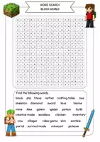 Vista previa - Hojas de trabajo - Word search - Block World - página 3